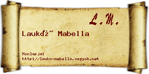 Laukó Mabella névjegykártya